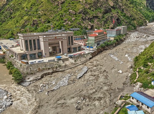 Nepal China Immigration Border after Destruction